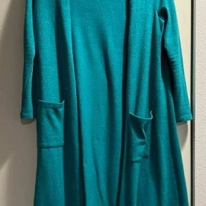 Teal Long Sleeve Open Cardigan